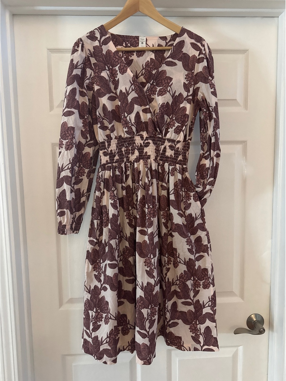 Kate Quinn Organic Cotton smocked waist midi dress
